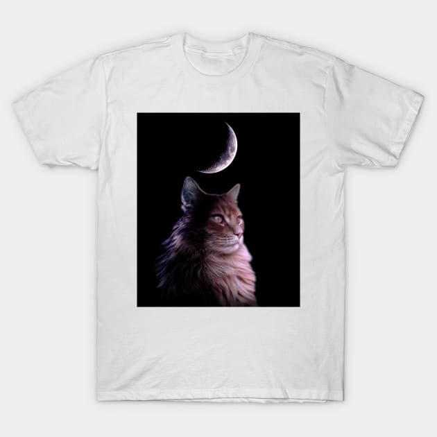 Moon Cat T-Shirt by Random Galaxy